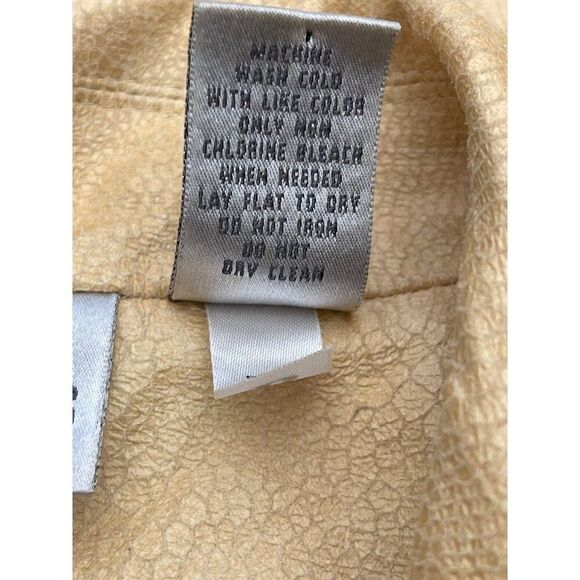 Chico’s Women Yellow Textured Faux Leather Zip Front Blazer Size 2 (12-14) - Picture 8 of 8